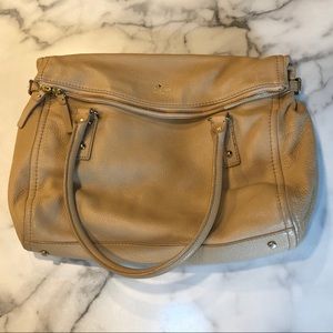 Kate Spade tan leather tote bag purse